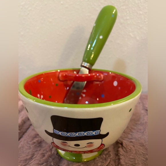 ⛄️❤️Christmas dip bowl with spreader • NWOT - Picture 7 of 8
